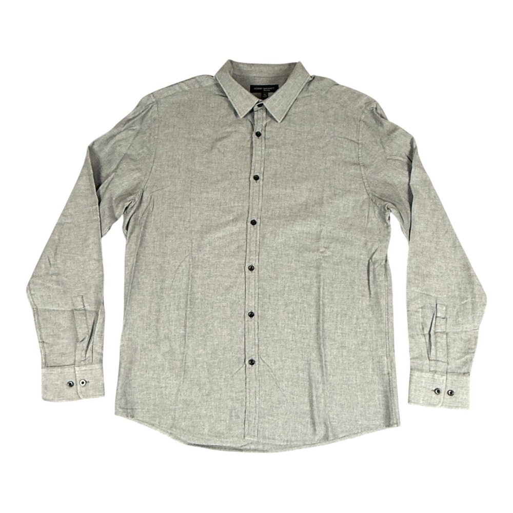 Robert Barakett Mens XL Gray Button Front Shirt Long Sleeve Soft Pima Business